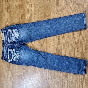 CHARME 26x27 PRE-OWNED GIRLS WOMENS DARK WASH LIKE NEW FADED DENIM SKINNY JEANS